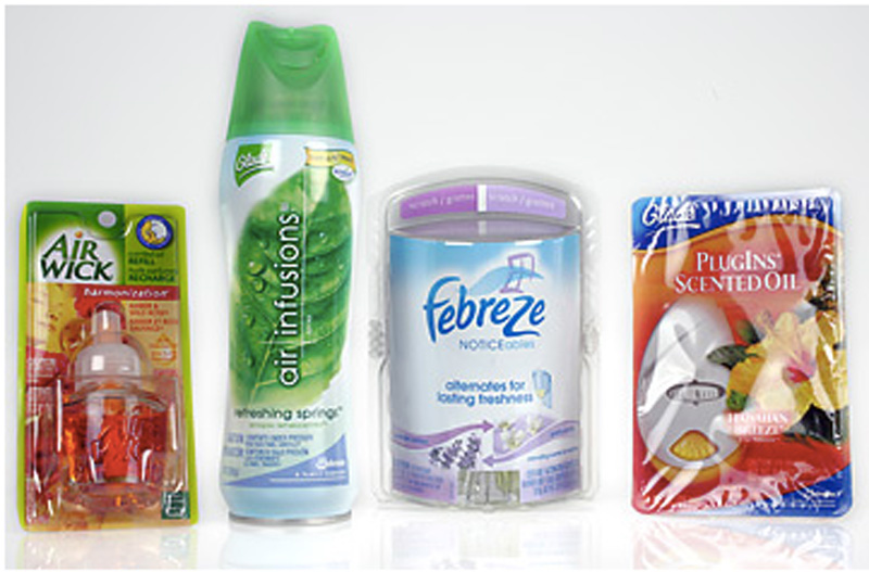 Photo of four different brands of air fresheners